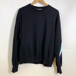 Eleven Paris Men's Crew‎ Neck  Sweatshirt Striped Sleeve Detail Crewneck Size L